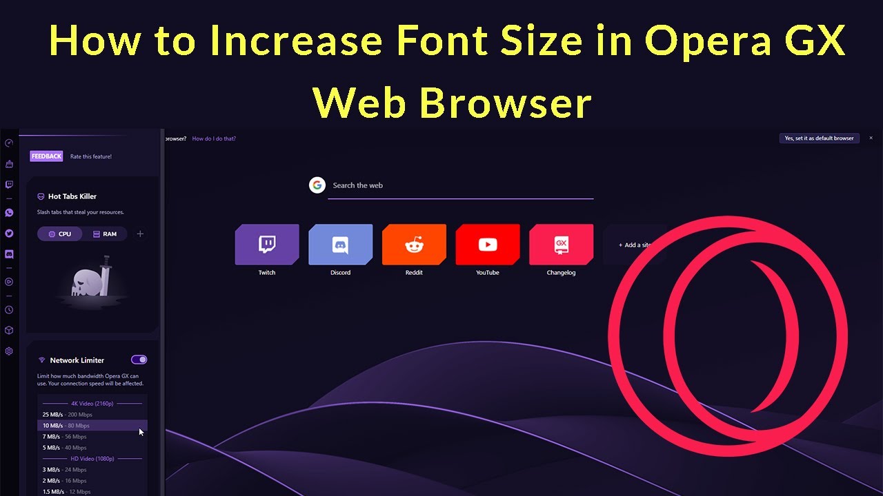 How to Change Text Size in Opera GX Web Browser? - YouTube