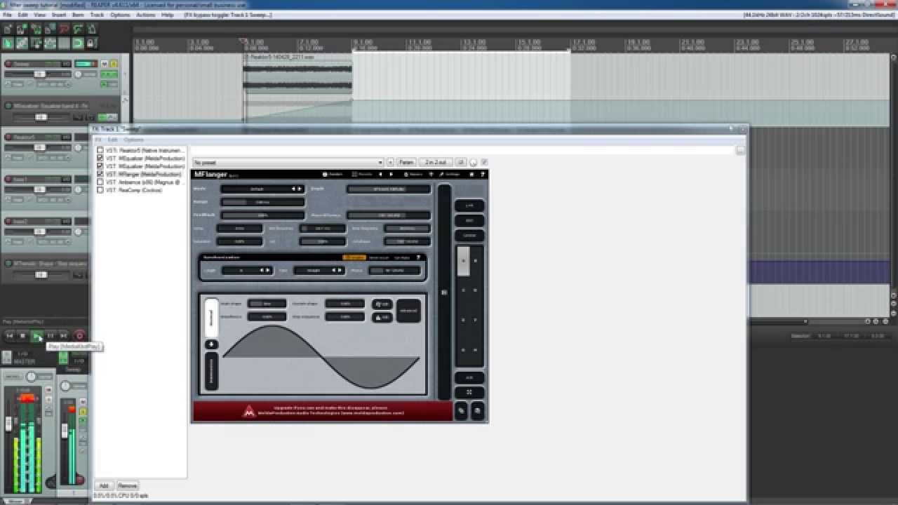 Make a Whooshing Filter Sweep in REAPER [Free White Noise Sample] YouTube