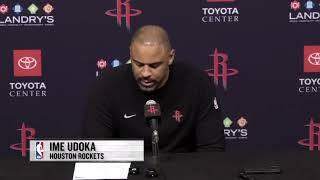 Ime Udoka on Rockets huge NBA Cup win over Warriors 12/11/2024
