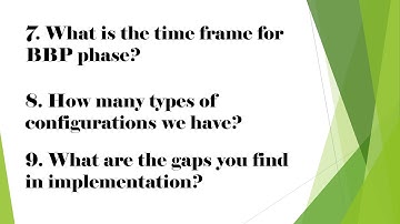 SAP Implementation Questions In Interview