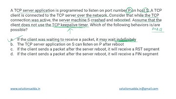 GATE 2021 SET-1 | CN | TCP SERVER APPLICATION |GATE TEST SERIES| SOLUTIONS ADDA | EXPLAINED BY POOJA