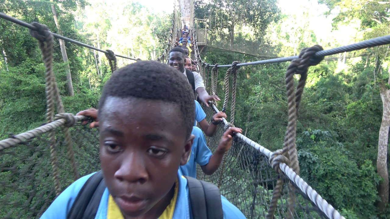End of Kakum Canopy Walk Adventure - Ghana May 2018 Tour