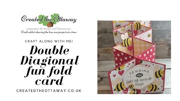 Double diagonal fun fold card tutorial @createdtheottaway