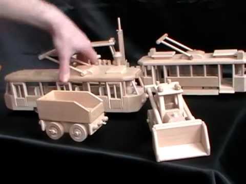 Natural handmade wooden toys and models - YouTube