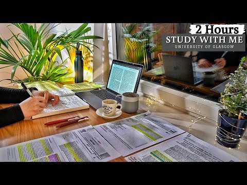 2 HOUR STUDY WITH ME on a RAINY Night | Background noise, Rain Sound,10-min break, No Music, Merve