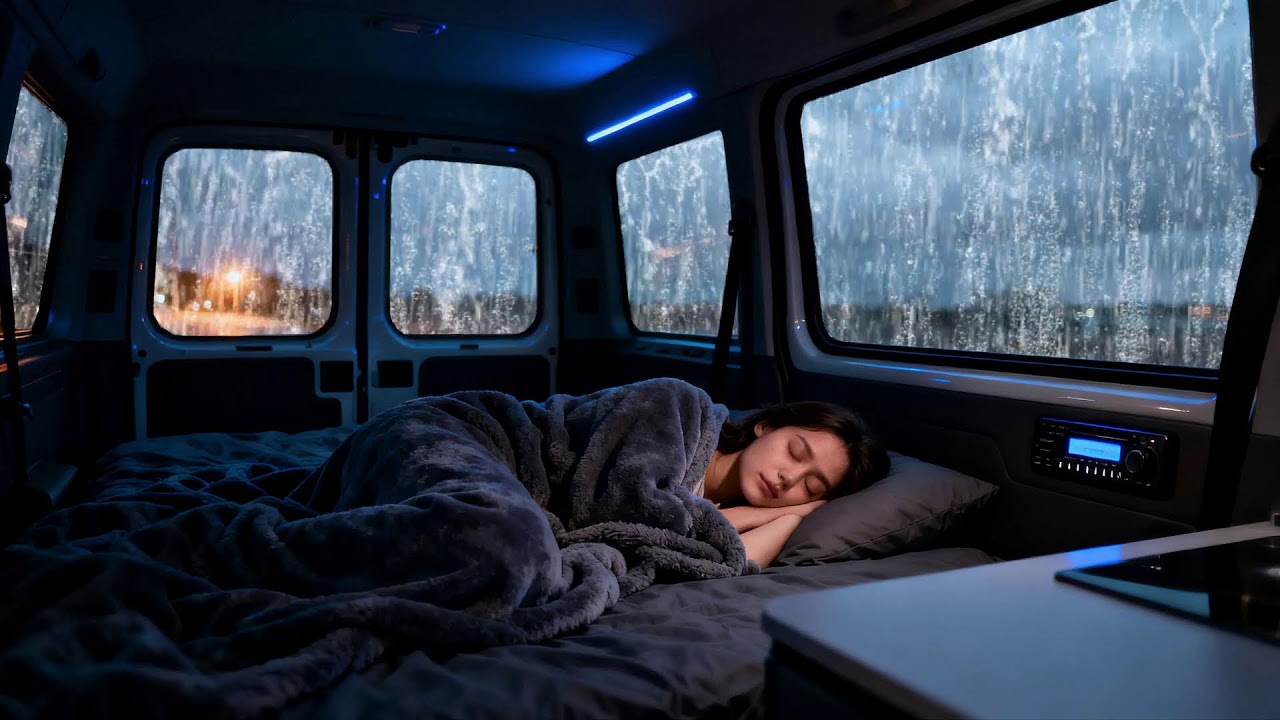 Relaxing Soft Rain and Thunder on Car – Deep Restful Sleep