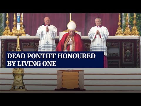 Pope Francis pays tribute to predecessor Benedict XVI in funeral mass