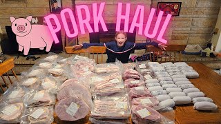 Pork Haul Of Our 234 Pound Hanging Weight Pig | #pork #meat #homestead