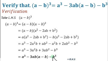 Verify that (a-b)3=a3-3ab(a-b)-b3 formula.