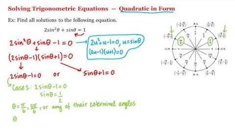 138.Math 1A 1B  Pre Calculus  Solving Trigonometric Equations Quadratic in Form