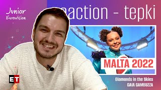 REACTION • Gaia Gambuzza - Diamonds in the Skies (Junior Eurovision 2022 🇲🇹 Malta)