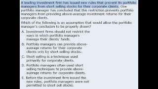 12. Critical Reasoning Practice Question - Portfolio Managers screenshot 5