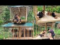 The boy and the girl built a onepillar wooden house and built a farm  linhs life