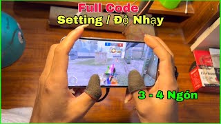 PUBG Mobile | Full Code Setting / Độ Nhạy 3 - 4 Ngón - Show Thao Tác Tay | NhâmHNTV