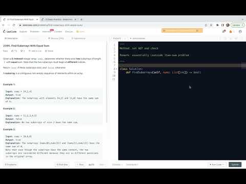 leetcode 2395. Find Subarrays With Equal Sum - set ADT and check