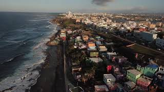 Old San Juan &amp; La Perla &amp; El Morro from the air