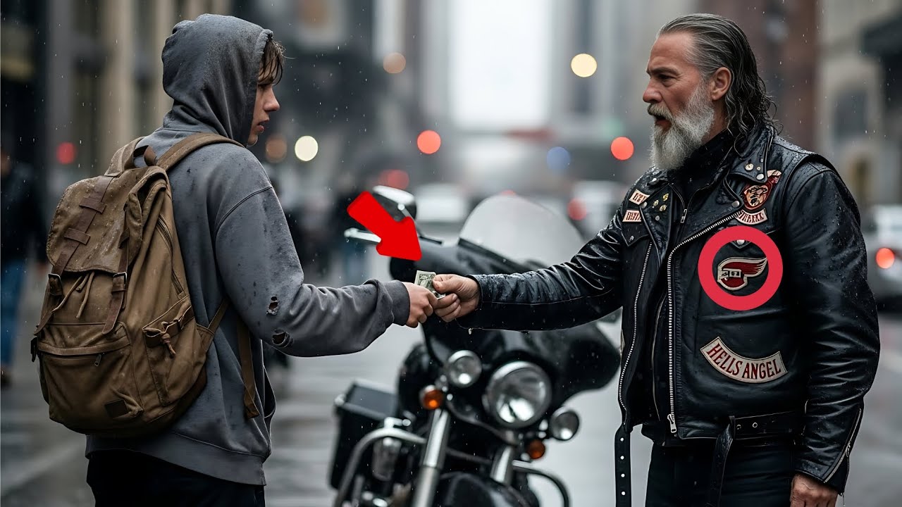 Бездомный подросток отдал последний доллар байкеру — на следующий день сотни членов «Ангелов ада»...