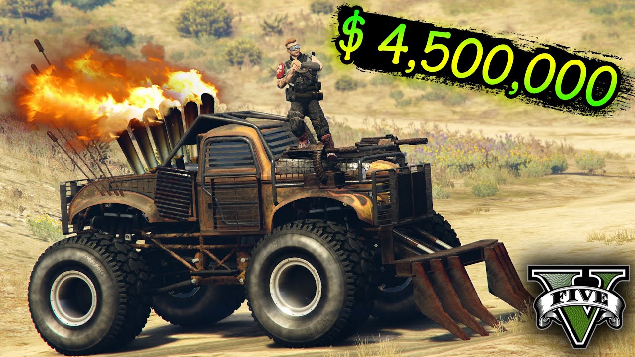 قراند 5 : تعديل شاحنة الموت و درعمة على الشرطة