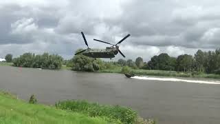 Chinook US helicopter chasing a boat