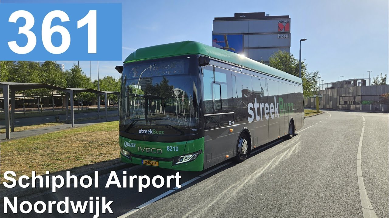 Qbuzz lijn 361: Schiphol Airport - Noordwijk | Qbuzz ZHN | Qbuzz 8210 | 2025
