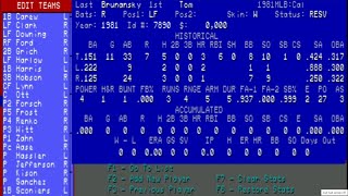 Earl Weaver Baseball II - tutorial - create/edit teams (IBM PC)