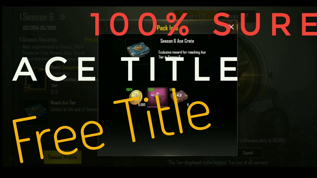 Pubg free Title.How To get Free title in Pubg 100% sure●PUBG S6 ACE TITLE ●Gaming With Noob●
