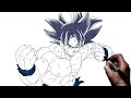 How to draw goku ui fight stance  step by step  dragonball