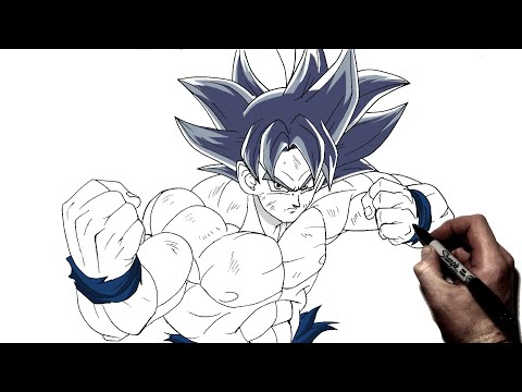 Anime Art - Drawing Goku Ultra Instinct - Dragon Fist - PaintingTube