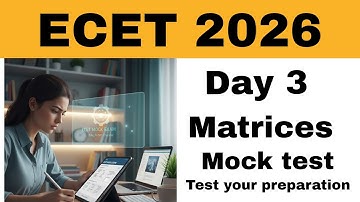 Ecet 2026 mock test |Day 3| Matrices |How to prepare for ecet 