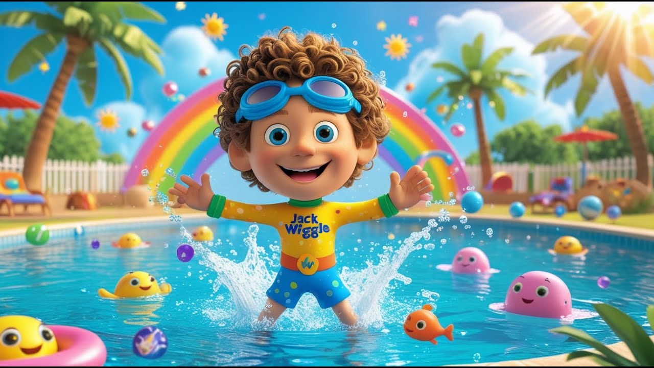 Swimming Song with Jack Wiggle | Fun Kids Cartoon Nursery Rhyme ...