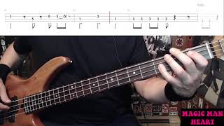 Video thumbnail of "Magic Man by Heart - Bass Cover with Tabs Play-Along"