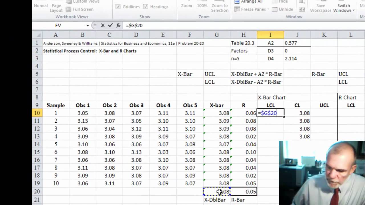 X Bar Chart Excel Template