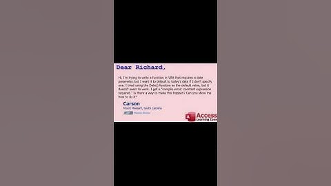 How to Add Optional Date Parameters in Microsoft Access VBA that Default to Today