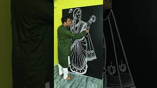 How To Draw A Beautiful Traditional Indian Lady With Chalk Blackboard Art