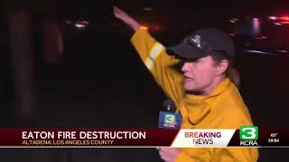 KCRA 3 News report from Altadena, CA 1/8/25, 10 PM newscast
