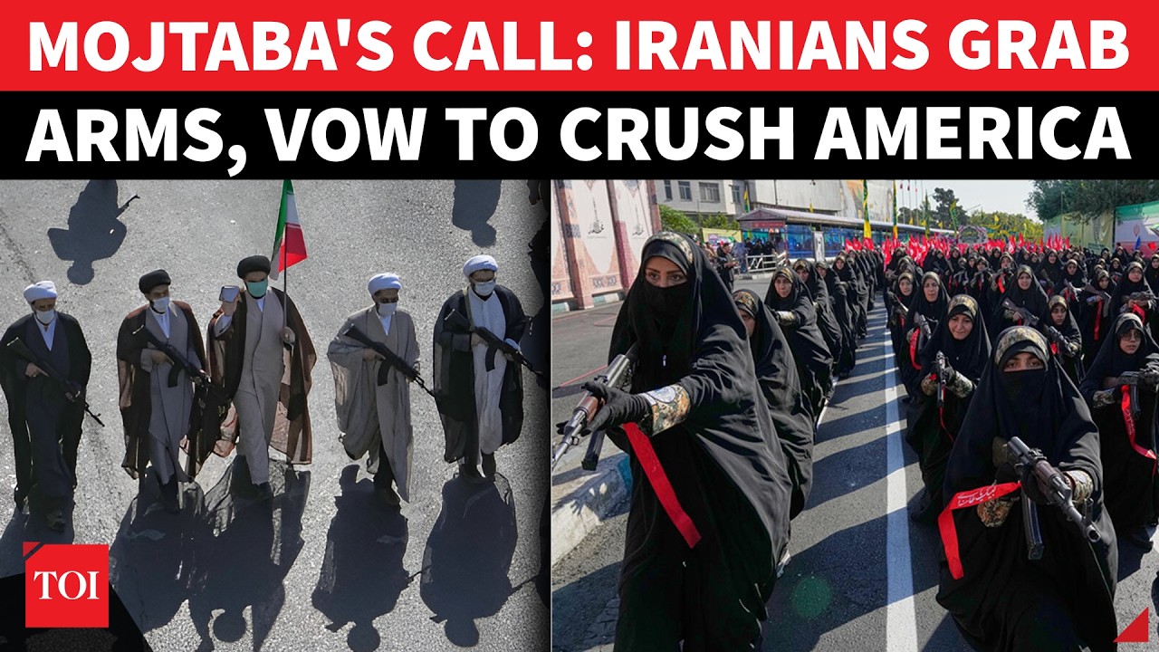 ⁣Mojtaba's 'War Call': Thousands Of Iranians Pick Up Arms, Dare US & Israel; '