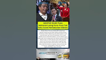 MAHFUD MD Sindir Puan Maharani yang Pura-Pura Tak Tahu Surat Pemakzulan Gibran