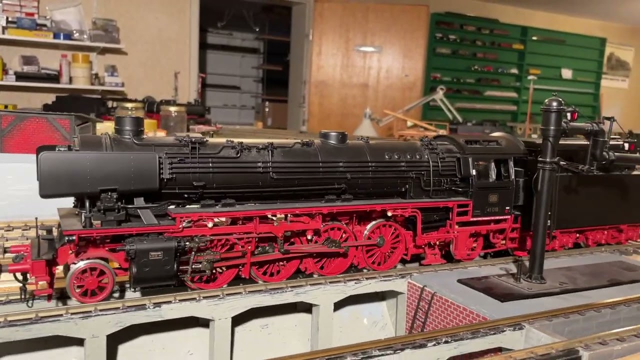 Portrait of gauge 1 model train steam locomotive German class 41 oil fired in scale 1/32 by Kiss