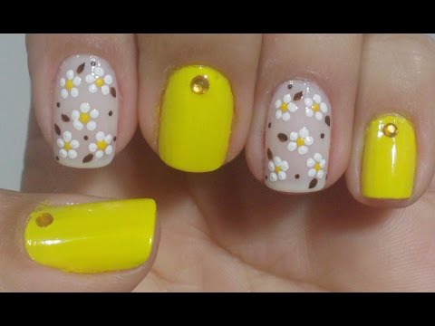Unhas Decoradas com Flores para a Primavera Manual Bela e Simples