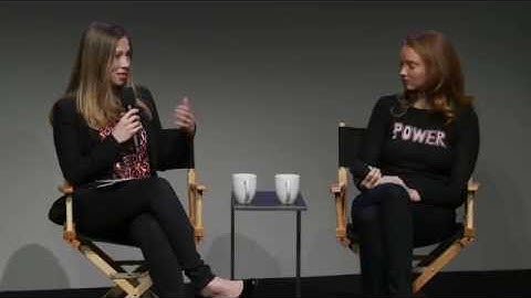 Lily Cole with Chelsea Clinton  Meet the Developer