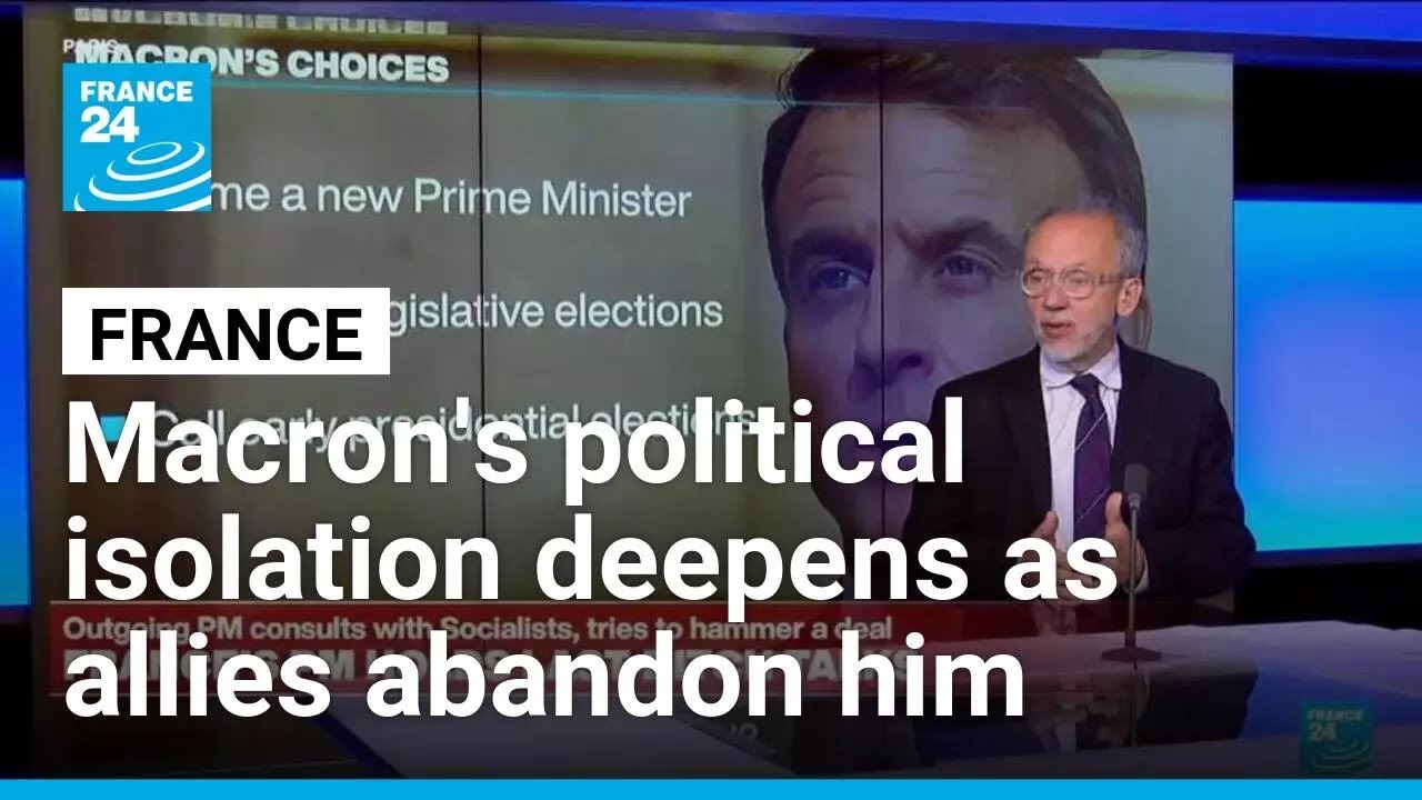 Macron's political isolation deepens as allies abandon him while outgoing PM holds last-ditch talks