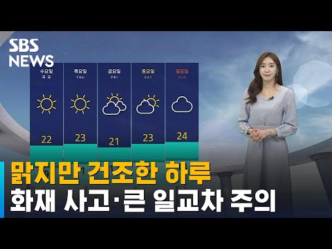 [날씨] 맑지만 건조한 하루…화재 사고 · 큰 일교차 주의 / SBS