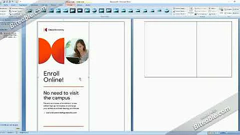 How to add 4 flyers in one page in Microsoft word 2010