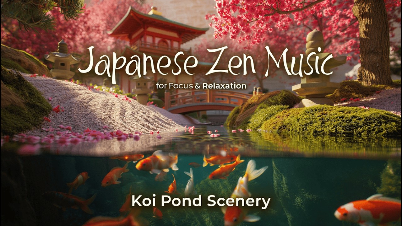 ✧ Minimal Japanese Ambient — Perfect Background for Focus & Calm | Koi Pond Scenery