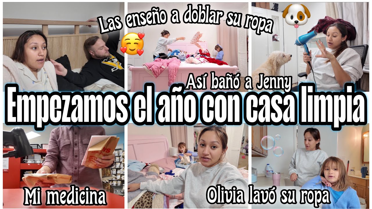 🧺🫧LIMPIANDO LA CASA PARA EMPEZAR EL AÑO SIN MALAS VIBRAS🤩 LES ENSEÑO A MIS HIJAS A DOBLAR SU ROPA 🧺