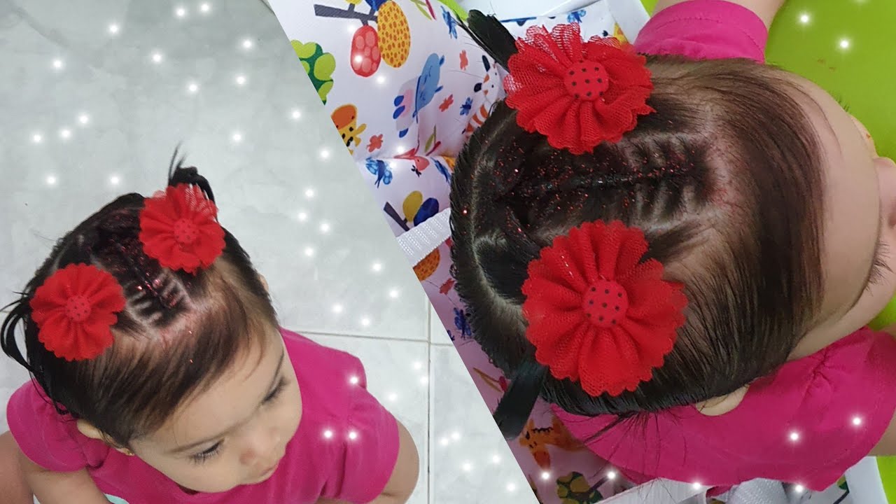 PEINADO INFANTIL CON PURPURINA. RAPIDO ❤