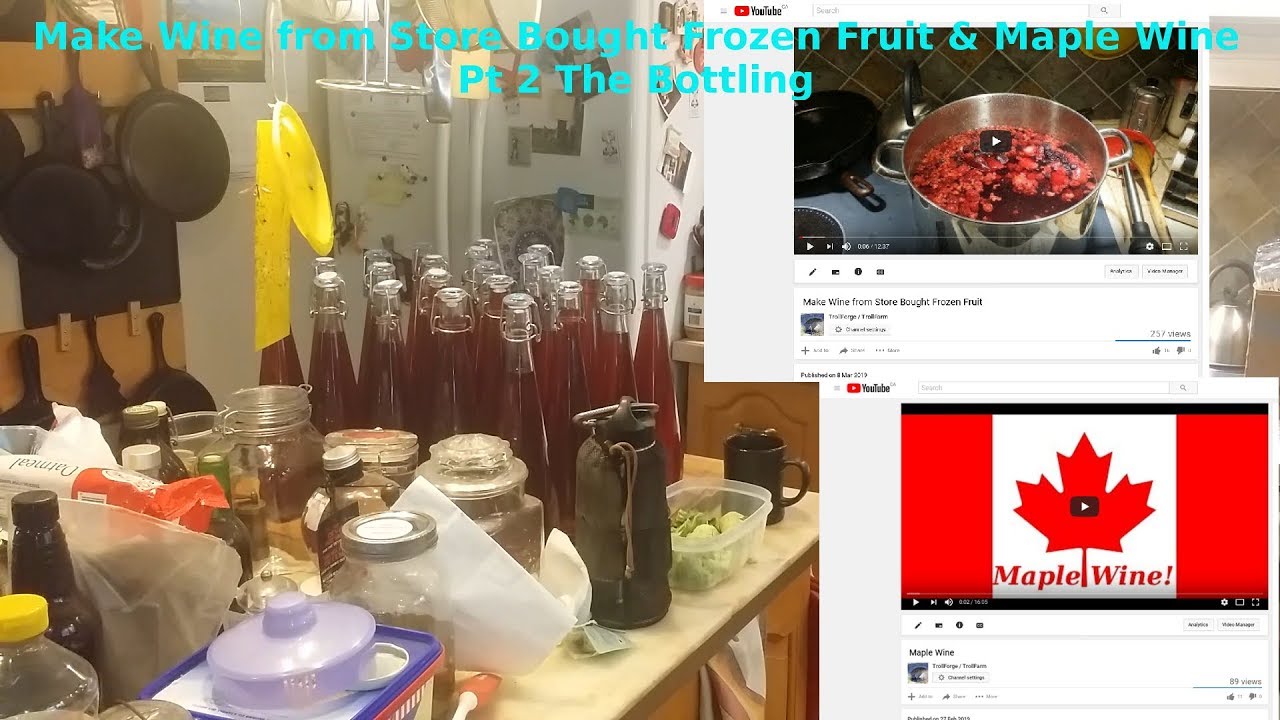 Make Wine from Store Bought Frozen Fruit & Maple Wine Pt 2 The Bottling