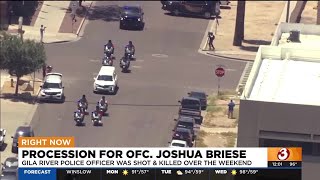 Officers escort body of Gila River police officer in Phoenix