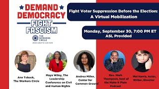 Fight Voter Suppression Before the Election: A Virtual Mobilization