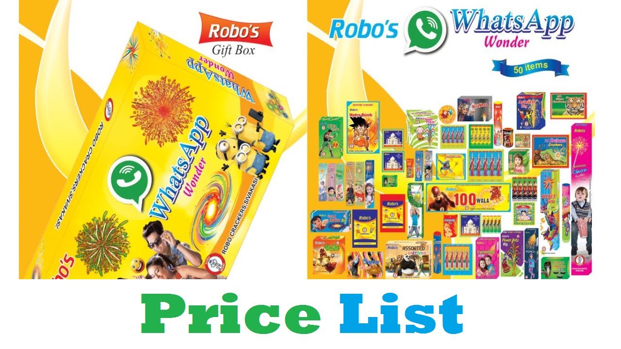 robo crackers gift box price listsivakasi robo fireworks YouTube
